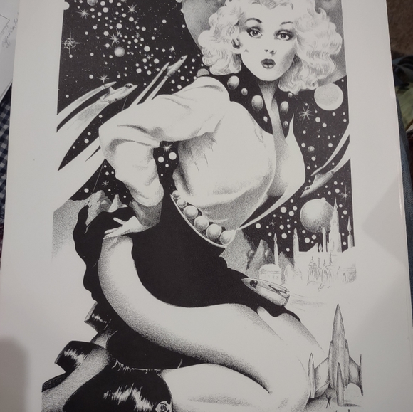 Vintage SJB comic fantasy artwork Space Girl - Picture 5 of 8